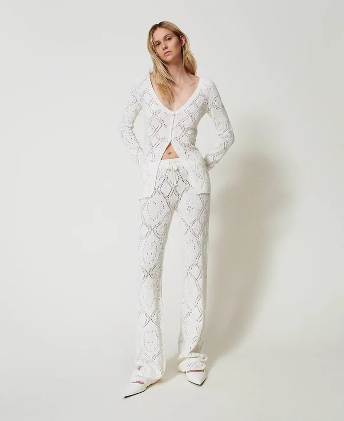 Twinset Treeblend Yarn Seamless Cardigan White Snow Women Jumpers And Cardigans Twinset Treeblend Yarn Seamless Cardigan White Snow Women Jumpers And Cardigans