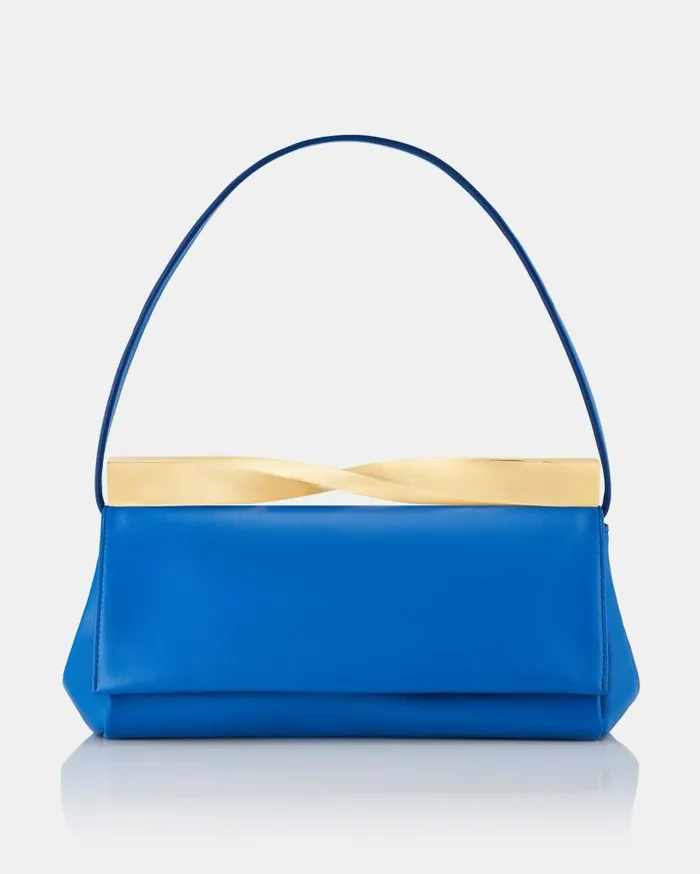 Twist Clutch Blue Women Aquazzura Clutch Bags Twist Clutch Blue Women Aquazzura Clutch Bags