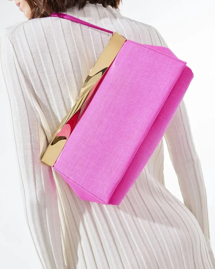 Twist Clutch Fuchsia Women Aquazzura Clutch Bags Twist Clutch Fuchsia Women Aquazzura Clutch Bags
