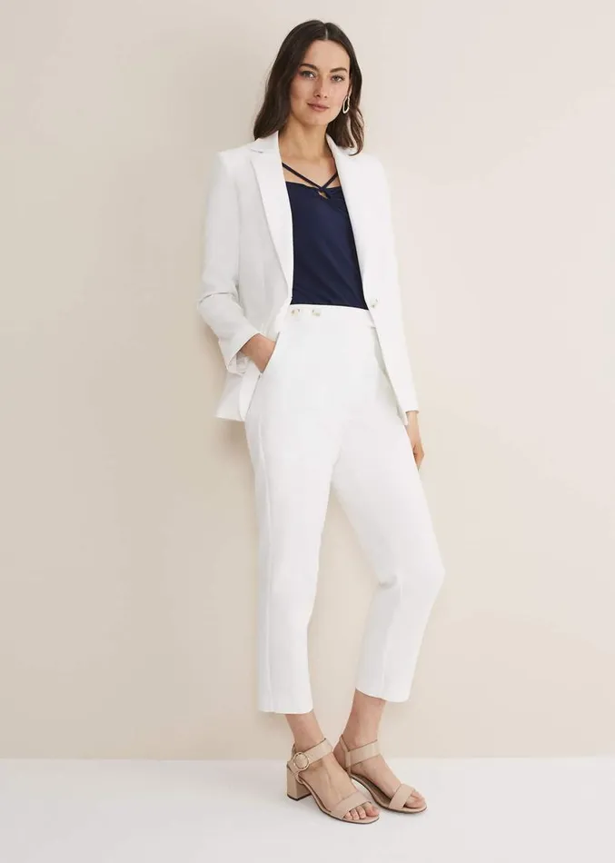 Ulrica Straight Leg Trousers White Women Phase Eight Trousers