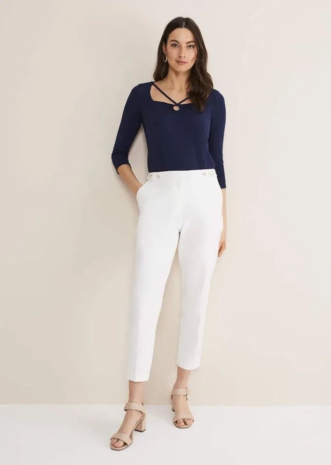 Ulrica Straight Leg Trousers White Women Phase Eight Trousers