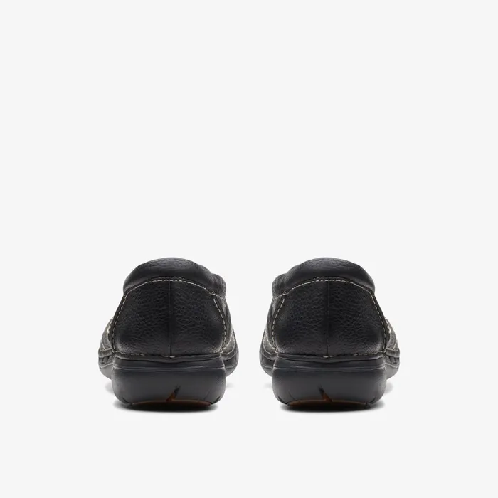 Un Loop Stride Black Leather Women Clarks Clogs and Mules