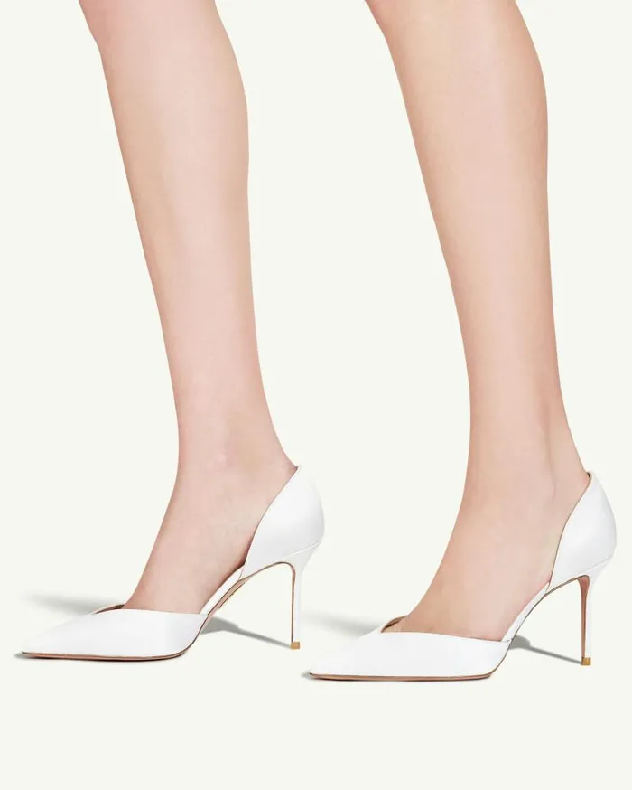 Uptown Pump 85 White Women Aquazzura Bridal Uptown Pump 85 White Women Aquazzura Bridal
