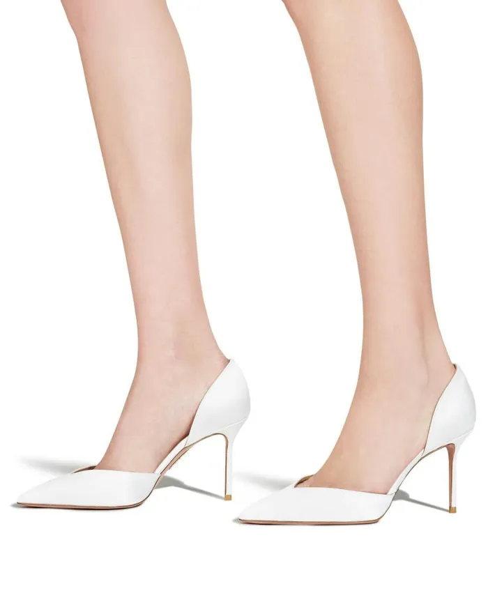 Uptown Pump 85 White Women Aquazzura Bridal Uptown Pump 85 White Women Aquazzura Bridal