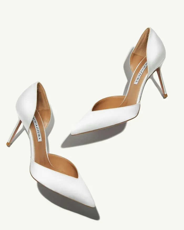 Uptown Pump 85 White Women Aquazzura Bridal Uptown Pump 85 White Women Aquazzura Bridal