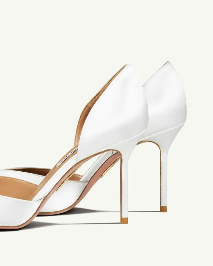 Uptown Pump 85 White Women Aquazzura Bridal Uptown Pump 85 White Women Aquazzura Bridal