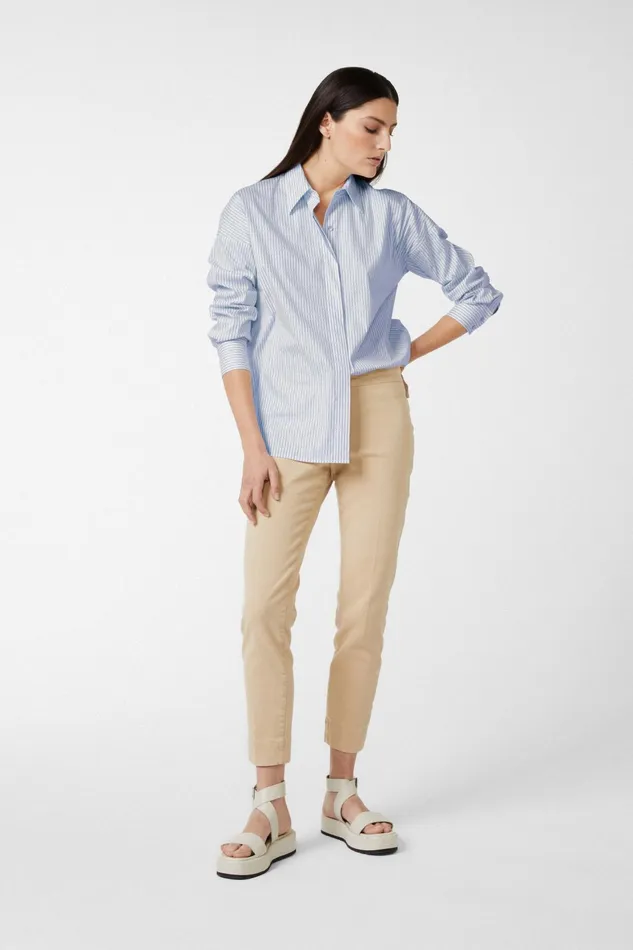 Van Laack Business Blouses Women Shirt Blouse With Stretch And Dropped Shoulders Blue Striped