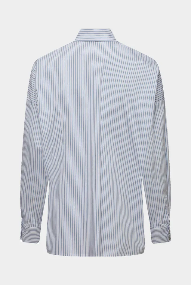 Van Laack Business Blouses Women Shirt Blouse With Stretch And Dropped Shoulders Blue Striped Van Laack Business Blouses Women Shirt Blouse With Stretch And Dropped Shoulders Blue Striped