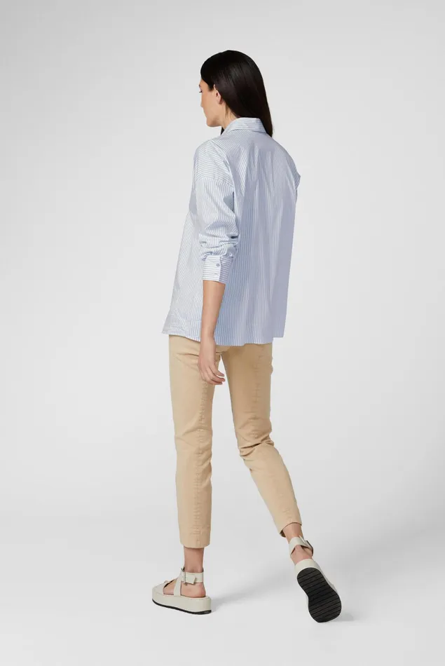 Van Laack Business Blouses Women Shirt Blouse With Stretch And Dropped Shoulders Blue Striped Van Laack Business Blouses Women Shirt Blouse With Stretch And Dropped Shoulders Blue Striped