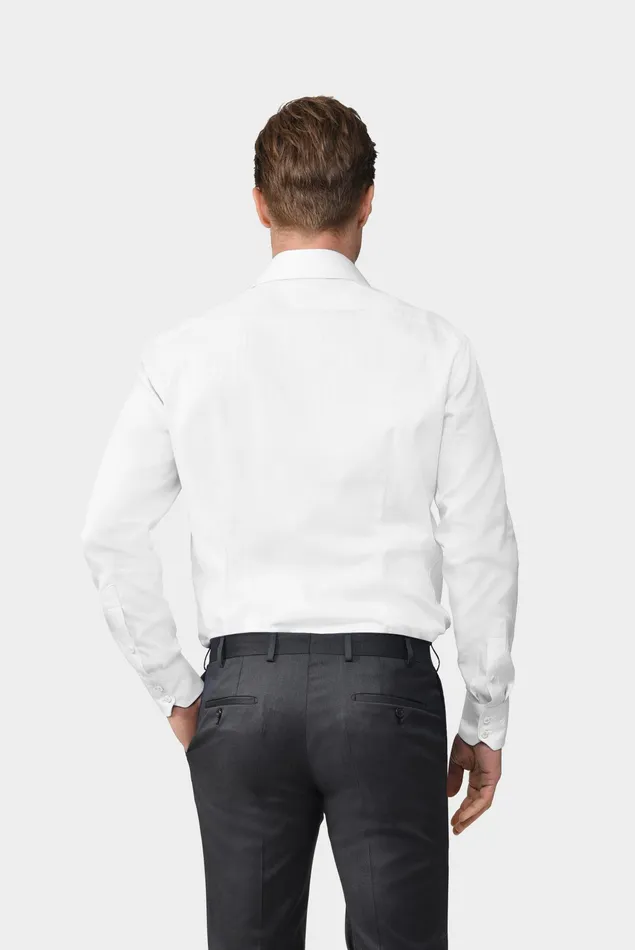 Van Laack Business Shirts Men Herringbone Twill Shirt Tailor Fit White Van Laack Business Shirts Men Herringbone Twill Shirt Tailor Fit White