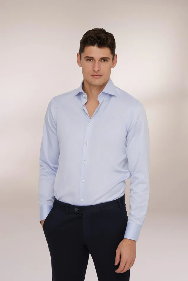 Van Laack Business Shirts Men Perfect Look Fine Twill Shirt With Piping Details