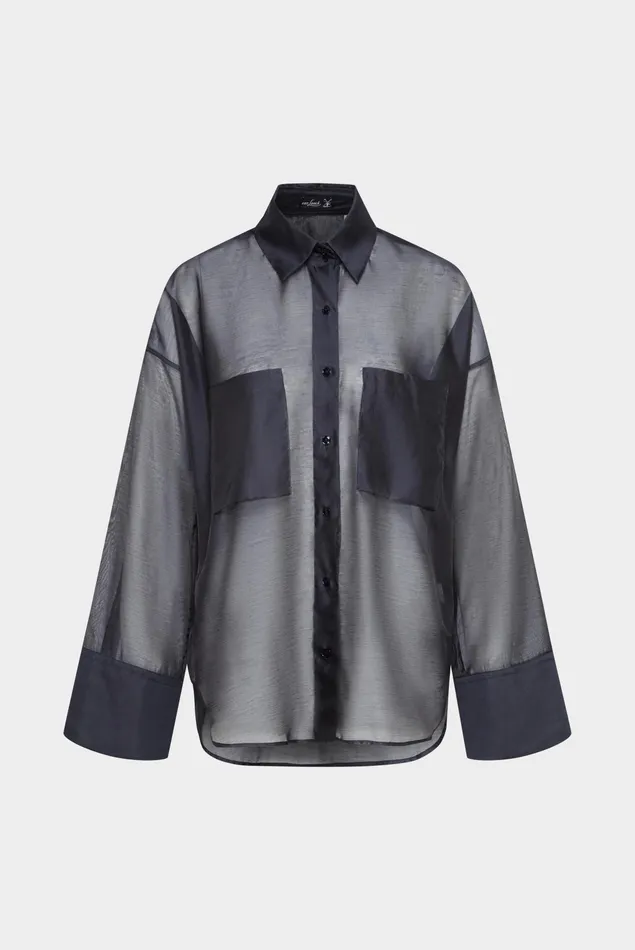 Van Laack Casual Blouses Women Oversize Shirt Blouse With Large Cuffs Navy Van Laack Casual Blouses Women Oversize Shirt Blouse With Large Cuffs Navy