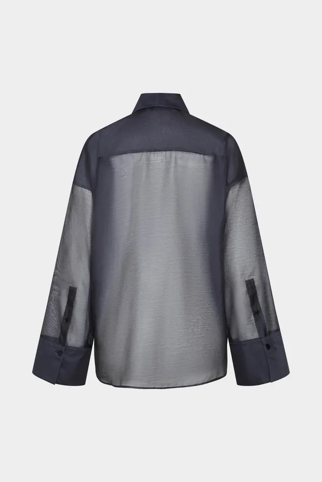 Van Laack Casual Blouses Women Oversize Shirt Blouse With Large Cuffs Navy Van Laack Casual Blouses Women Oversize Shirt Blouse With Large Cuffs Navy