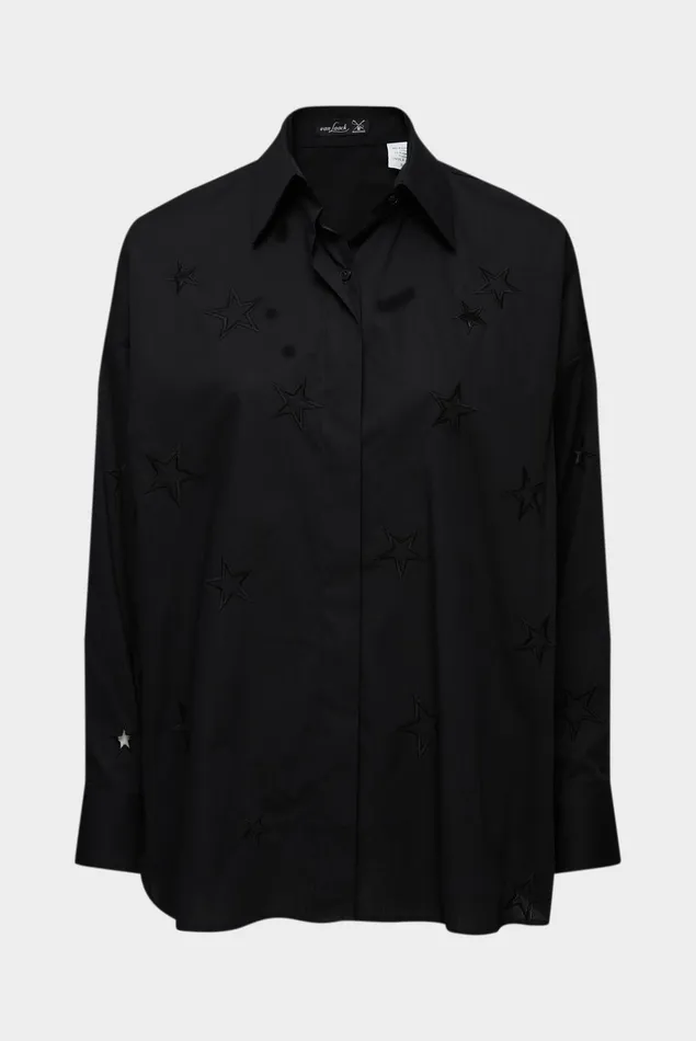 Van Laack Casual Blouses Women Shirt Blouse With Star Embroidery Black Van Laack Casual Blouses Women Shirt Blouse With Star Embroidery Black