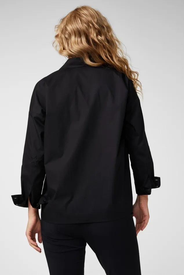 Van Laack Casual Blouses Women Shirt Blouse With Star Embroidery Black Van Laack Casual Blouses Women Shirt Blouse With Star Embroidery Black