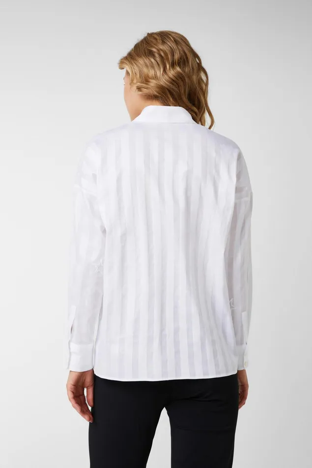 Van Laack Casual Blouses Women Shirt Blouse With Star Embroidery White Van Laack Casual Blouses Women Shirt Blouse With Star Embroidery White