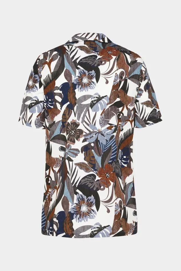 Van Laack Casual Shirts Men Printed Bowling Shirt Blue Van Laack Casual Shirts Men Printed Bowling Shirt Blue