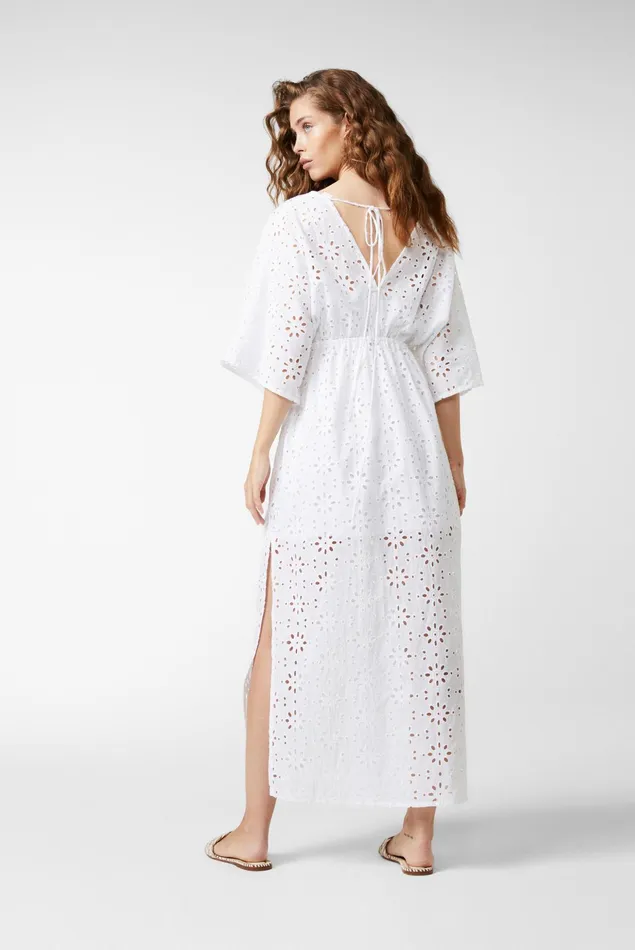 Van Laack Dresses and Skirts Women Fitted Maxi Dress Made Of Shirred Cotton With Broderie Anglaise White Van Laack Dresses and Skirts Women Fitted Maxi Dress Made Of Shirred Cotton With Broderie Anglaise White