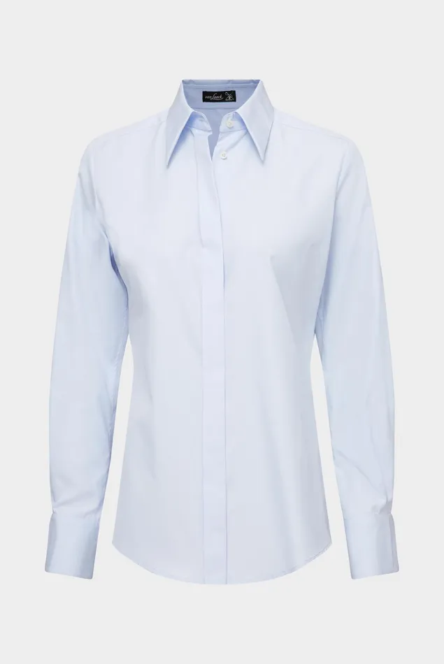Van Laack Festive Blouses Women SemiFitted Poplin Shirt With Pleated Detail At The Cuffs
