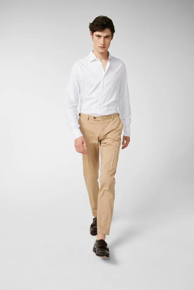Van Laack Jeans and Pants Men CottonStretch Trousers Slim Fit Beige Van Laack Jeans and Pants Men CottonStretch Trousers Slim Fit Beige