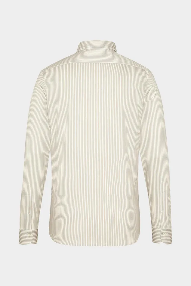 Van Laack Jersey Shirts Men Jersey Shirt With A Striped Print Made From Swiss Cotton Beige Van Laack Jersey Shirts Men Jersey Shirt With A Striped Print Made From Swiss Cotton Beige