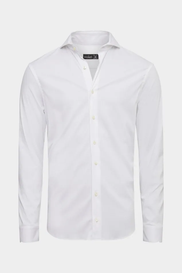 Van Laack Jersey Shirts Men Swiss Cotton Jersey Shirt Slim Fit White Van Laack Jersey Shirts Men Swiss Cotton Jersey Shirt Slim Fit White