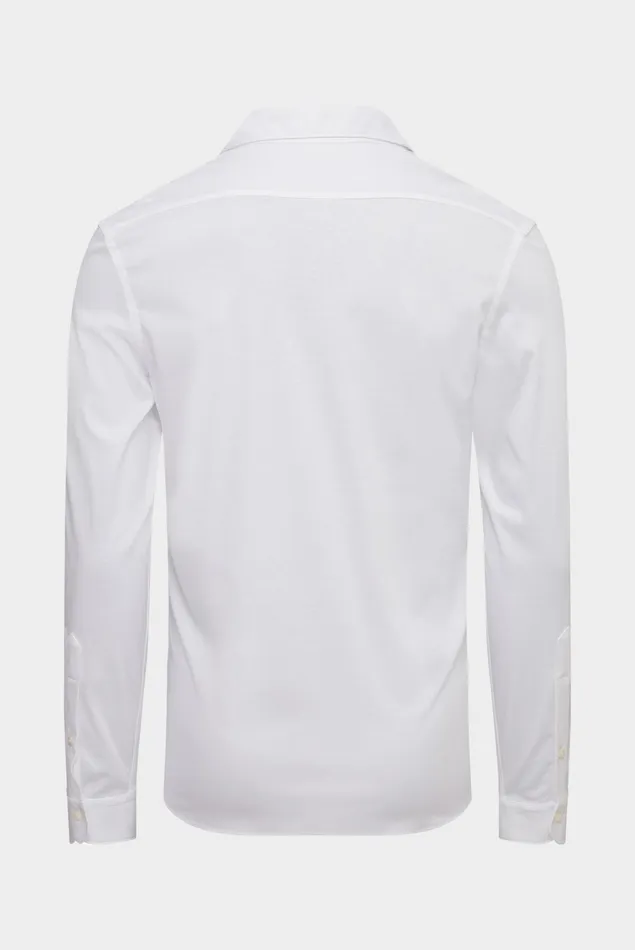Van Laack Jersey Shirts Men Swiss Cotton Jersey Shirt Slim Fit White Van Laack Jersey Shirts Men Swiss Cotton Jersey Shirt Slim Fit White