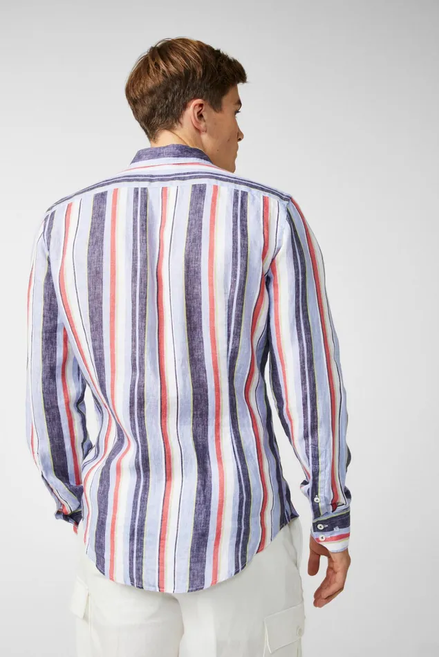 Van Laack Linen Shirts Men Linen Buttondown Hem With Stripe Printblaue Green Van Laack Linen Shirts Men Linen Buttondown Hem With Stripe Printblaue Green