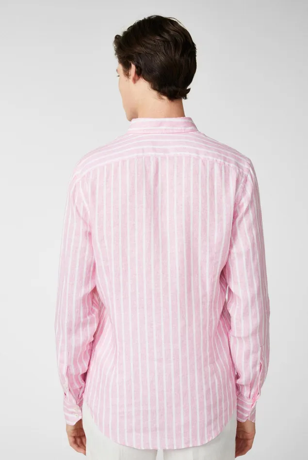 Van Laack Linen Shirts Men Linen Buttondown Hem With Stripe Printred Van Laack Linen Shirts Men Linen Buttondown Hem With Stripe Printred