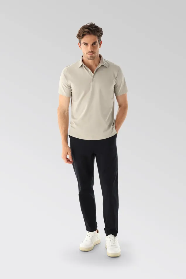 Van Laack Poloshirts Men Jersey Polo Shirt Urban Look Beige Van Laack Poloshirts Men Jersey Polo Shirt Urban Look Beige