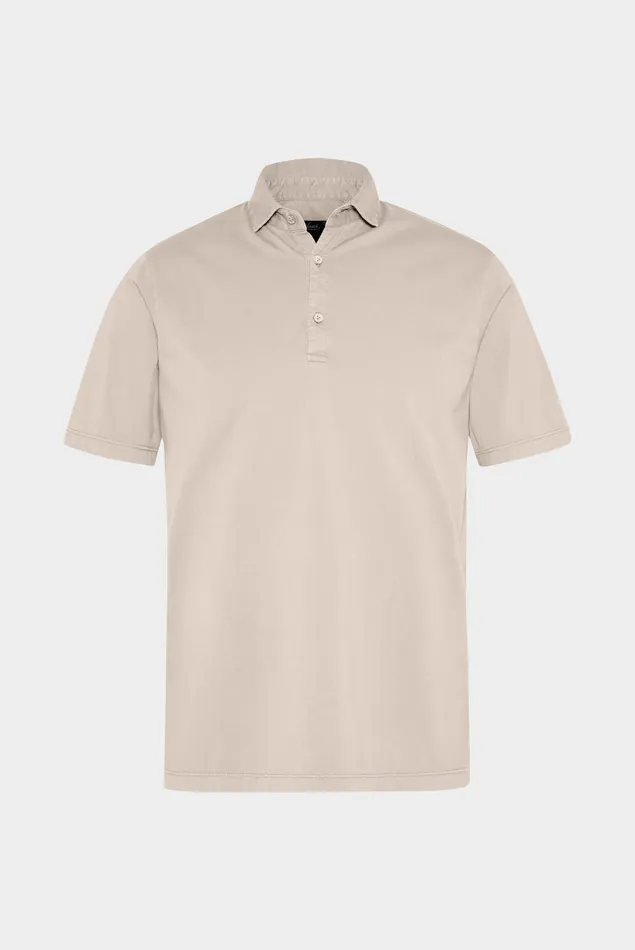 Van Laack Poloshirts Men Jersey Polo Shirt Urban Look Beige Van Laack Poloshirts Men Jersey Polo Shirt Urban Look Beige