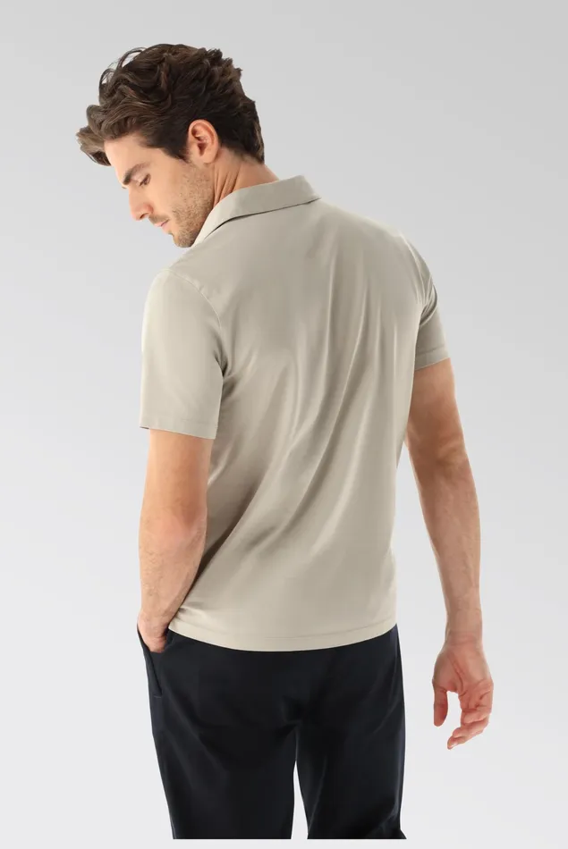 Van Laack Poloshirts Men Jersey Polo Shirt Urban Look Beige Van Laack Poloshirts Men Jersey Polo Shirt Urban Look Beige