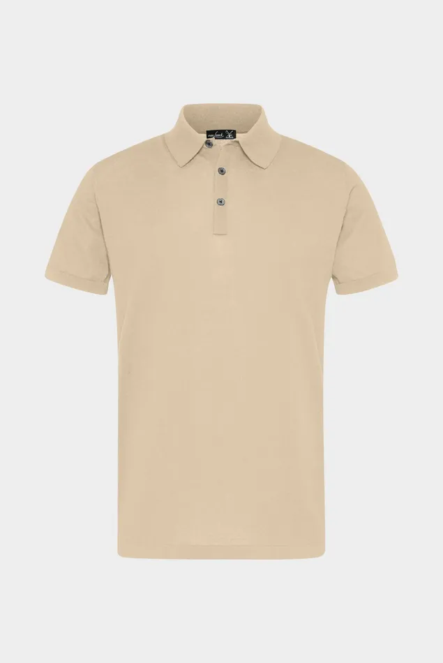 Van Laack Poloshirts Men Knitted Air Cotton PoloShirt Beige Van Laack Poloshirts Men Knitted Air Cotton PoloShirt Beige