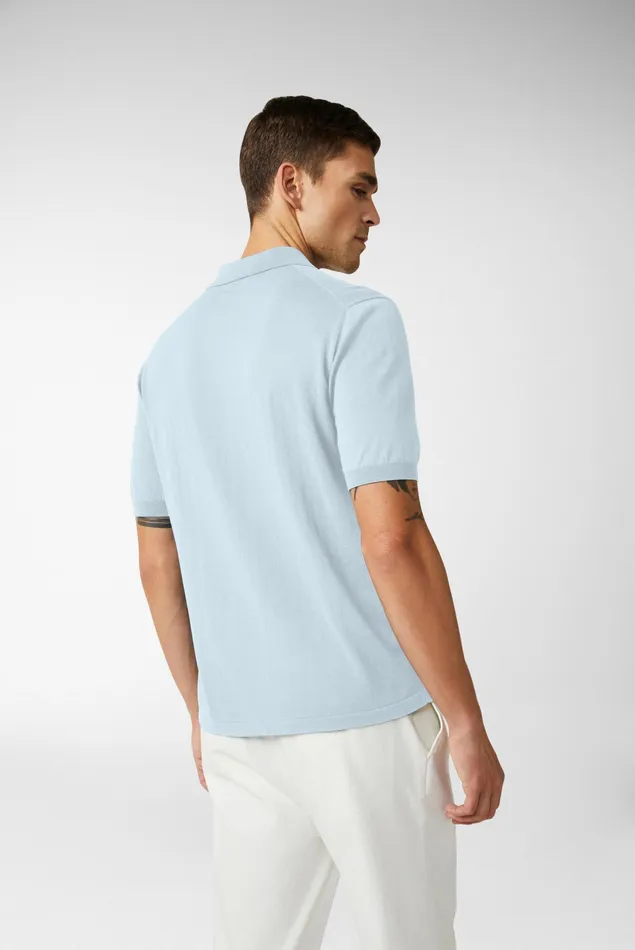 Van Laack Poloshirts Men Knitted Air Cotton PoloShirt Blue Van Laack Poloshirts Men Knitted Air Cotton PoloShirt Blue