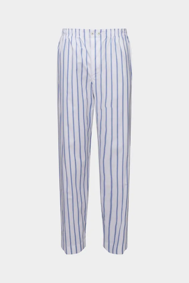 Van Laack Pyjamas Men Striped Printed CottonPoplin Pyjamas White Blue Van Laack Pyjamas Men Striped Printed CottonPoplin Pyjamas White Blue