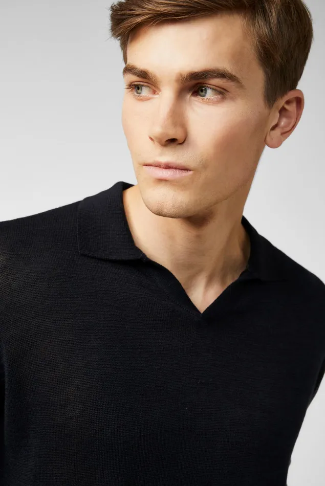 Van Laack Sweaters and Cardigans Men Knitted VNeck Longsleeve Polo Blue Van Laack Sweaters and Cardigans Men Knitted VNeck Longsleeve Polo Blue