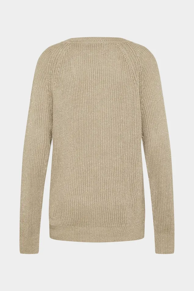 Van Laack Sweaters and Cardigans Women Boat Neck Sweater With Long Sleeves In Beige Mercerized Cottonlinenlurex Blend Van Laack Sweaters and Cardigans Women Boat Neck Sweater With Long Sleeves In Beige Mercerized Cottonlinenlurex Blend