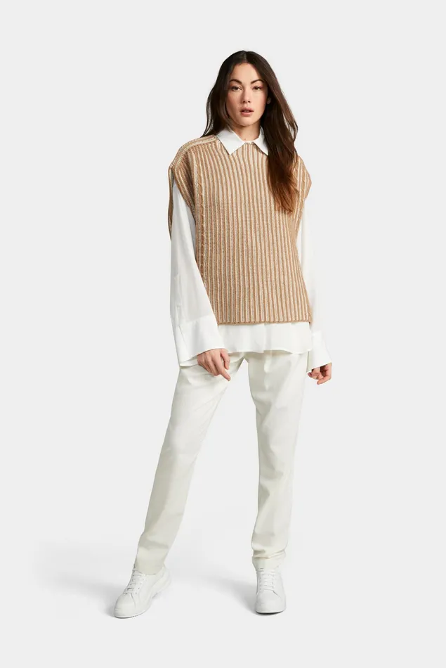 Van Laack Sweaters and Cardigans Women Plated CashmereMix Slipover Beige Van Laack Sweaters and Cardigans Women Plated CashmereMix Slipover Beige