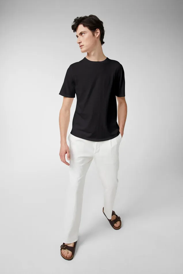Van Laack TShirts Men Knittted Air Cotton TShirt Blau