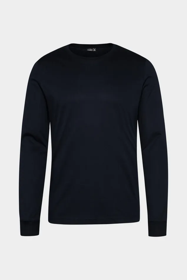Van Laack TShirts Men Longsleeve Swiss Cotton Jersey Crew Neck TShirt Navy Van Laack TShirts Men Longsleeve Swiss Cotton Jersey Crew Neck TShirt Navy