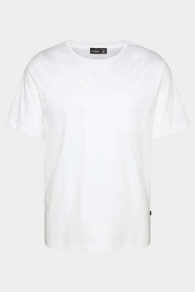 Van Laack TShirts Men Oversize Jersey TShirt With A Chest Pocket White