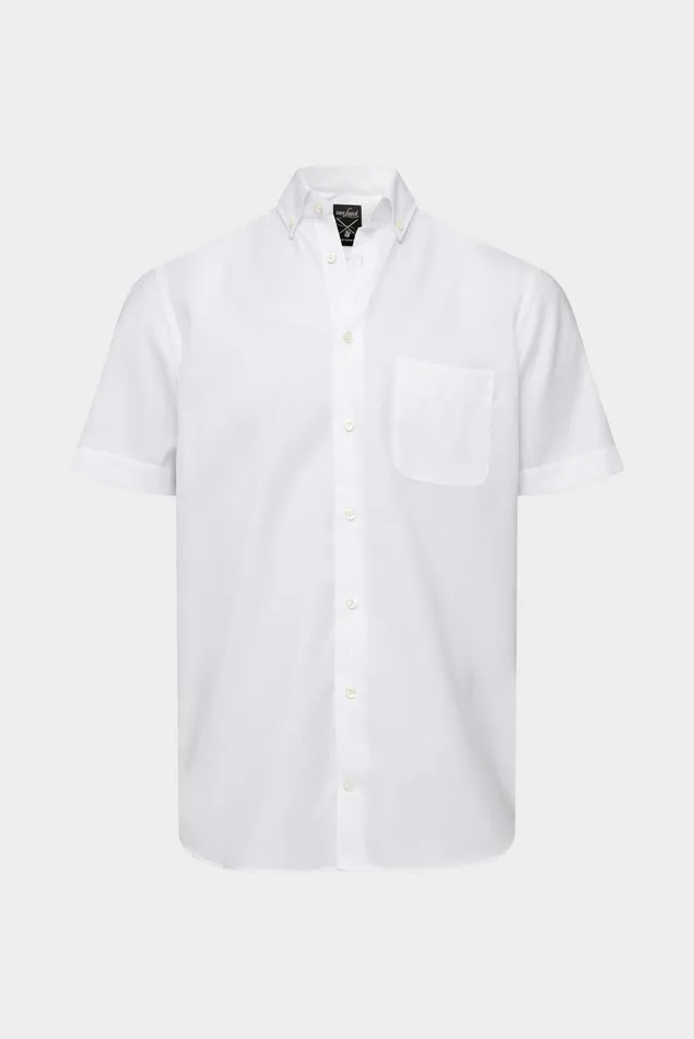 Van Laack TailorFit Shirts Men Short Sleeve Shirt In Natural Stretch Cotton White