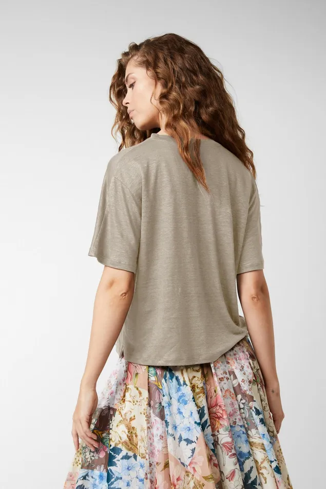 Van Laack Tops and TShirts Women Linen Jersey Tshirt Boxy Fit Beige Van Laack Tops and TShirts Women Linen Jersey Tshirt Boxy Fit Beige