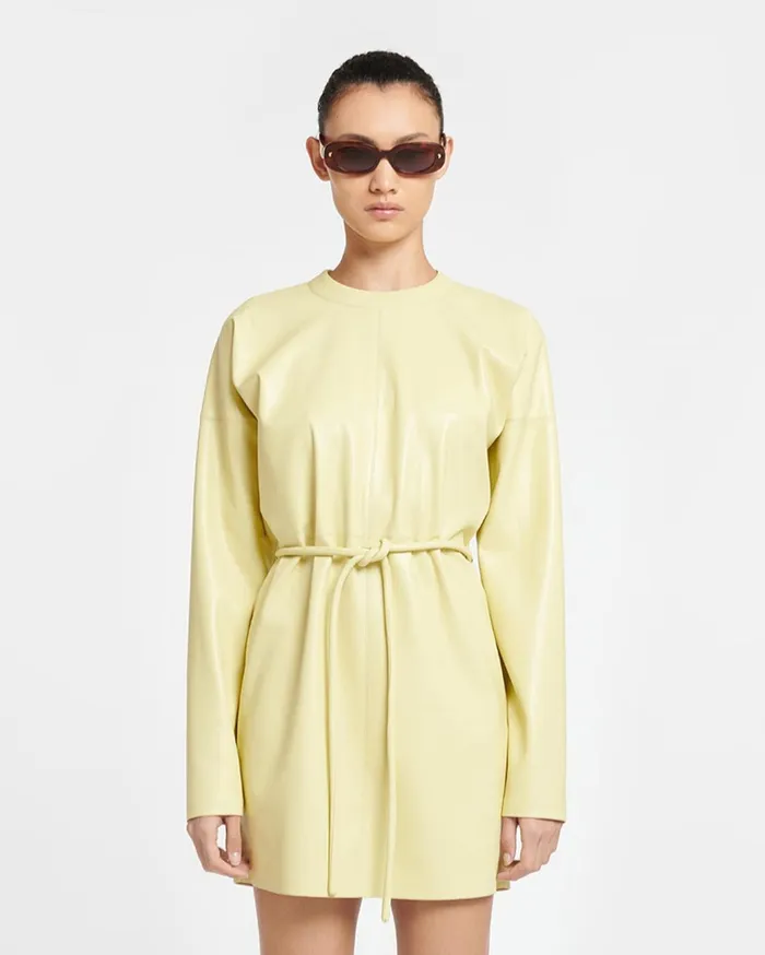 Vanessa Okobor AltLeather Mini Dress Lemongrass Women Nanushka Dresses