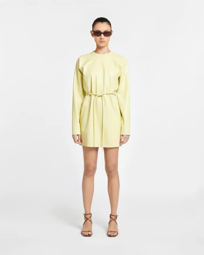 Vanessa Okobor AltLeather Mini Dress Lemongrass Women Nanushka Dresses