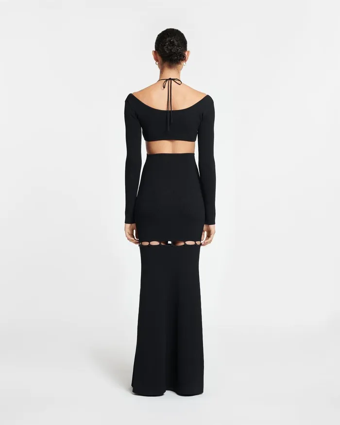 Varda RibbedKnit Maxi Dress Black Women Nanushka Knitwear