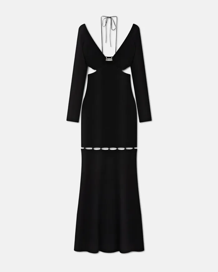 Varda RibbedKnit Maxi Dress Black Women Nanushka Knitwear
