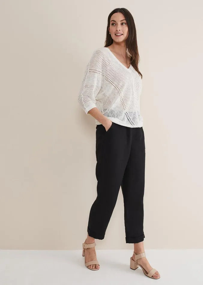 Vera Pointelle Stitch Jumper Ivory Women Phase Eight Knitwear