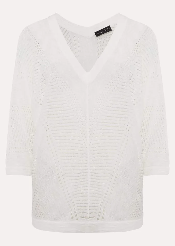 Vera Pointelle Stitch Jumper Ivory Women Phase Eight Knitwear