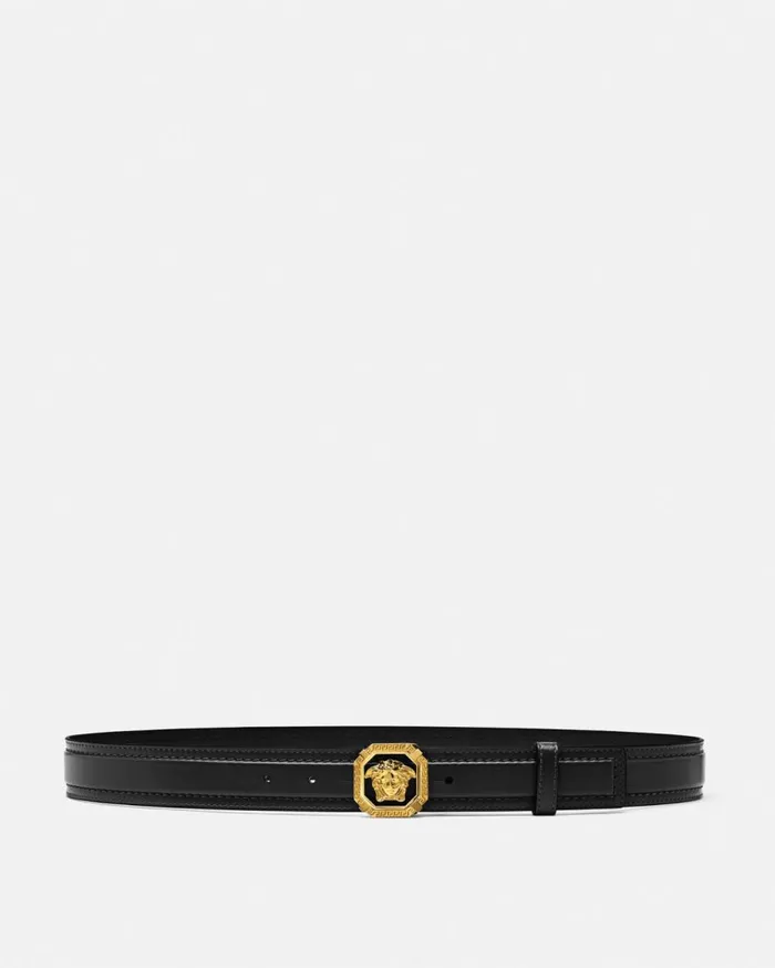 Versace Belts La Medusa Leather Belt 35 Cm Blackgold 8211 Men